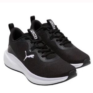 PUMA Black Mesh Sneakers with White Details